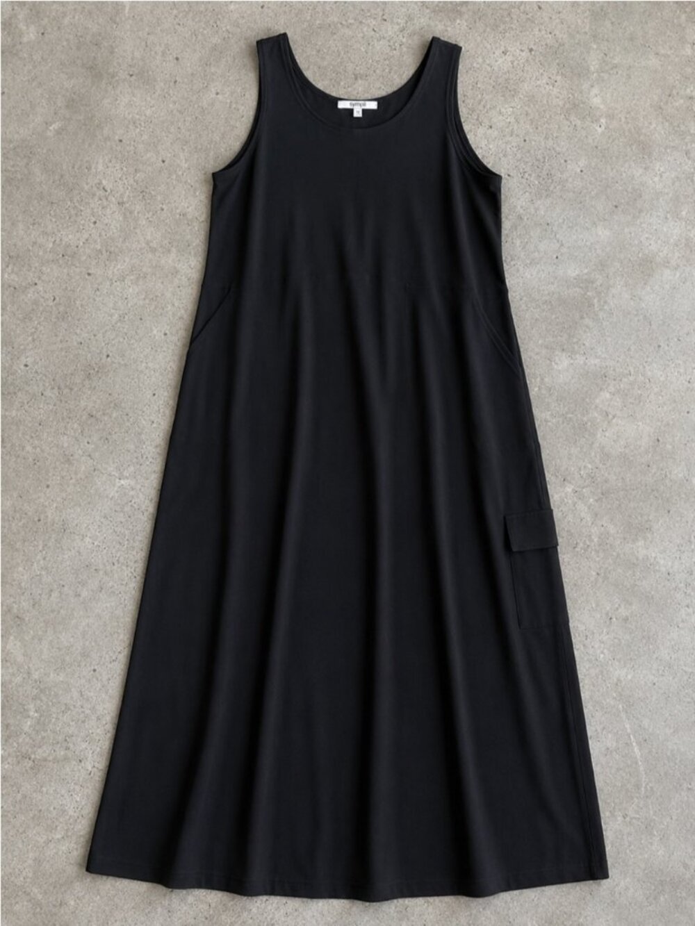 Sympli Sleeveless Bubble Hem Maxi Dress Cargo Pockets Woman 14 Black Capsule